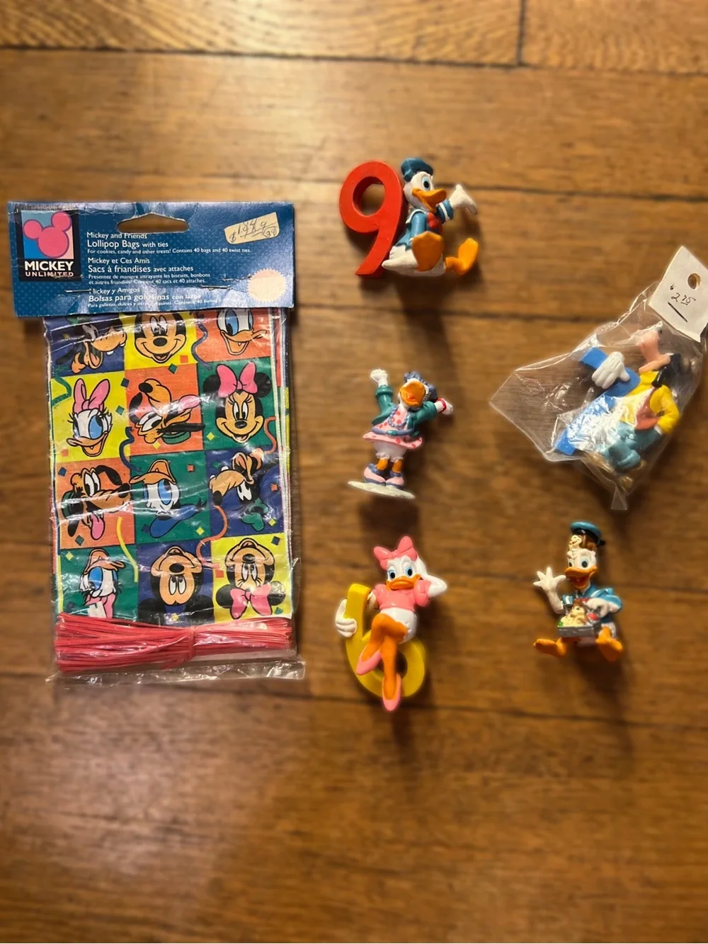 Vintage Mickey & Friends Party Favor Set with Mini Disney Cake Toppers